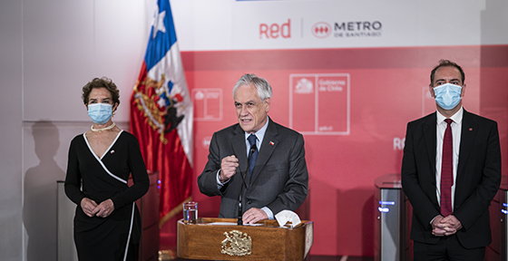Presidente Sebastián Piñera anuncia que la red de Metro estará 100% operativa desde este viernes, tras 11 meses de reconstrucción